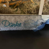 Stickdatei DANKE Verpackung mit Spruch - Sewando