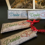 Stickdatei DANKE Verpackung mit Spruch - Sewando