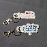 Stickdatei - Anhänger-Set "Beste Mama & Bester Papa"