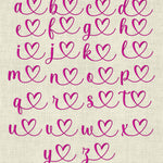 Stickdatei Schrift mit Herzen In Love ca. 25mm Set 641 - Sewando