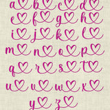 Stickdatei Schrift mit Herzen In Love ca. 25mm Set 641 - Sewando