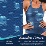 MANTA RAY - ROCHEN - Sea Life DIGI PAPER, Nahtloser Druck - Sewando