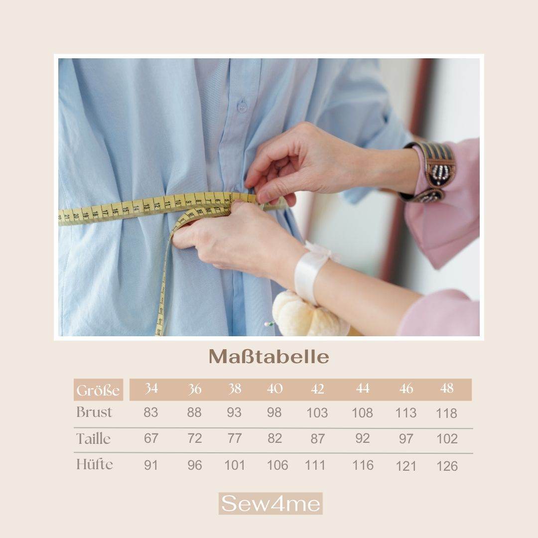 Schnittmuster Bluse JULIA – mit Knopfleiste und 2 Ärmelvarianten | Gr. 34–48 (PDF) - Sewando