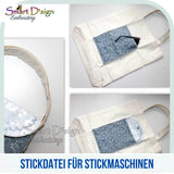 ITH Stickdatei für AUFSATZTTASCHE Wellen - mit Ann's MARKTTASCHE Nähanleitung - Sewando