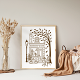 Plotterdatei SVG – Cozy Bookshop Corner | Herbst, Bücher & Café