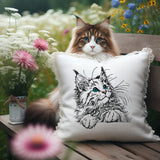 Stickdatei Maine Coon Katze "Kiss" - realistisch - FÜR HELLE FARBEN
