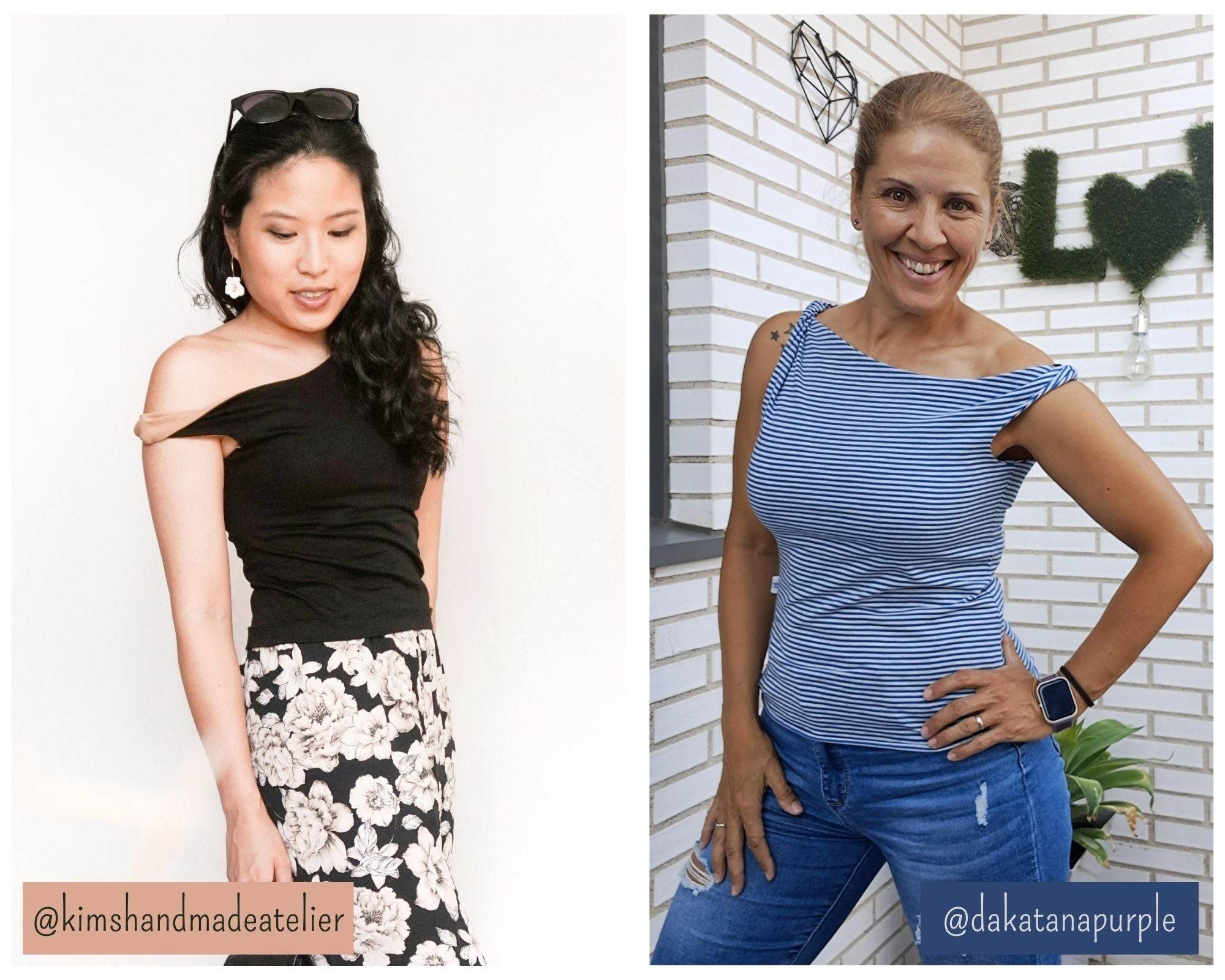 Schnittmuster Asymmetrisches One-Shoulder Top mit Drehung - JULE - Gr. 32 - 46 - Sewando