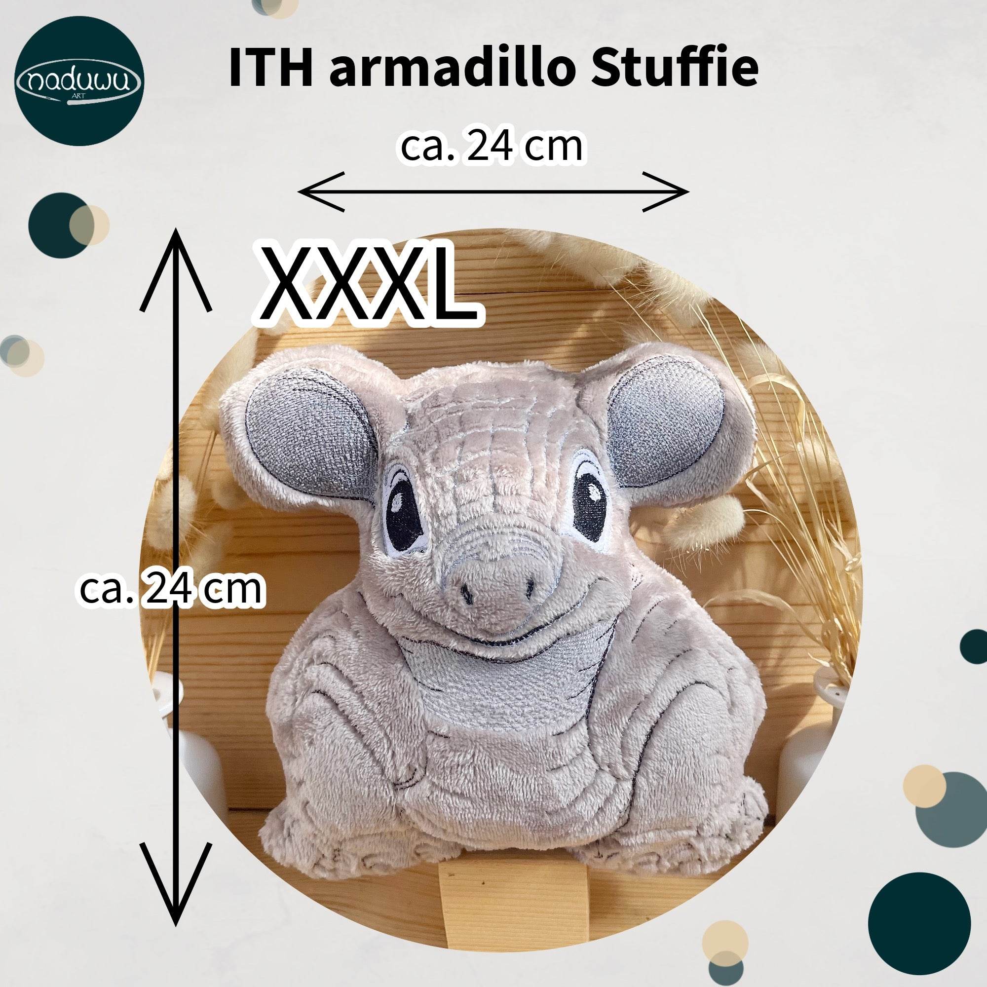 Stickdatei armadillo Stuffie 24x27, ITH Stickdatei Gürteltier - Sewando