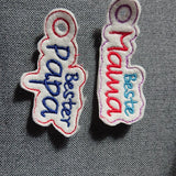 Stickdatei - Anhänger-Set "Beste Mama & Bester Papa"