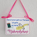 Stickdatei - Schild Therapie Nähmaschine - Sewando