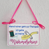 Stickdatei - Schild Therapie Nähmaschine - Sewando