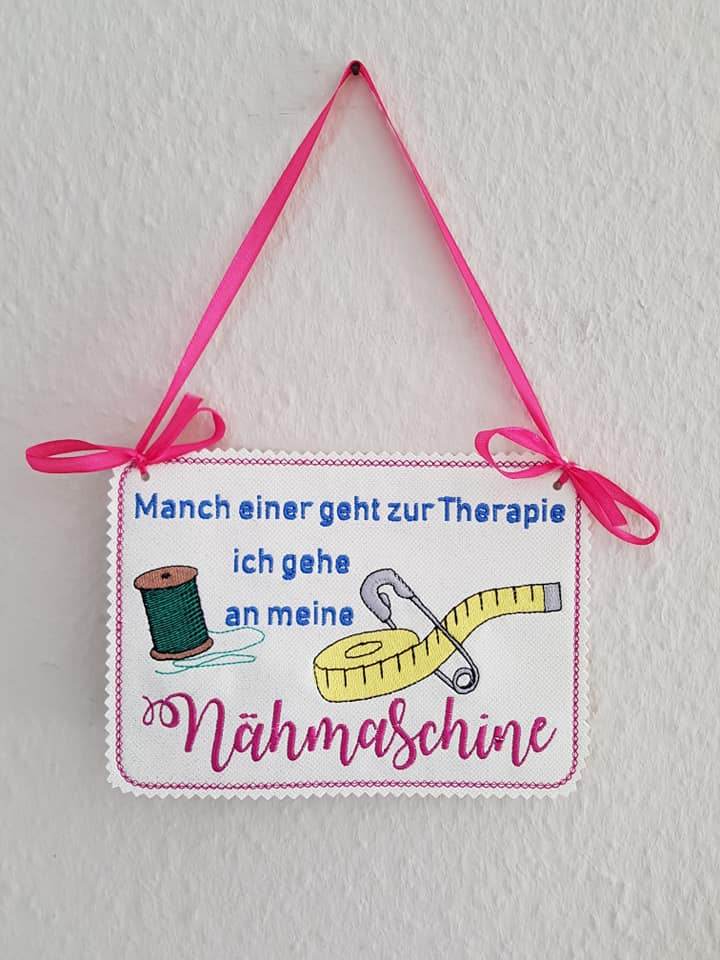 Stickdatei - Schild Therapie Nähmaschine - Sewando