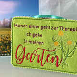 Stickdatei Schild - Therapie Garten - Sewando