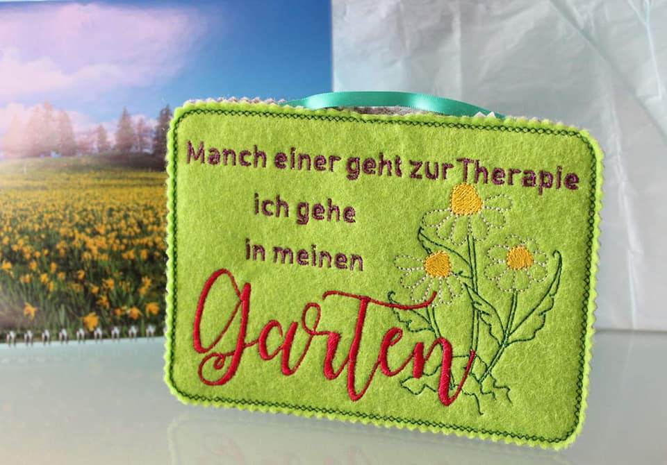 Stickdatei Schild - Therapie Garten - Sewando