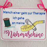 Stickdatei - Schild Therapie Nähmaschine - Sewando