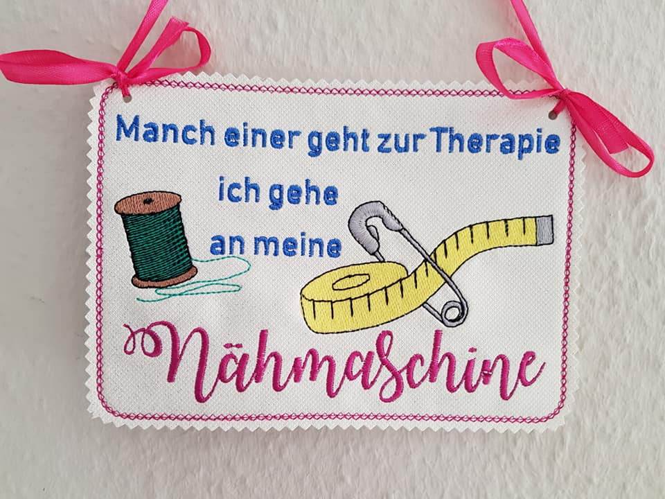 Stickdatei - Schild Therapie Nähmaschine - Sewando
