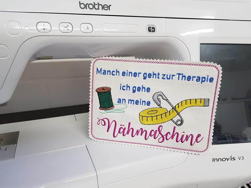 Stickdatei - Schild Therapie Nähmaschine - Sewando