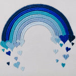 Stickdatei Regenbogen mit Herzen – farbenfrohes Symbol für Liebe & Vielfalt - Sewando