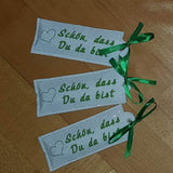 Stickdatei DANKE Verpackung mit Spruch - Sewando