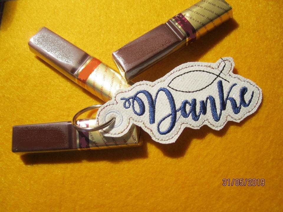 Stickdatei - Anhänger DANKE Fisch / ICHTYS - Sewando
