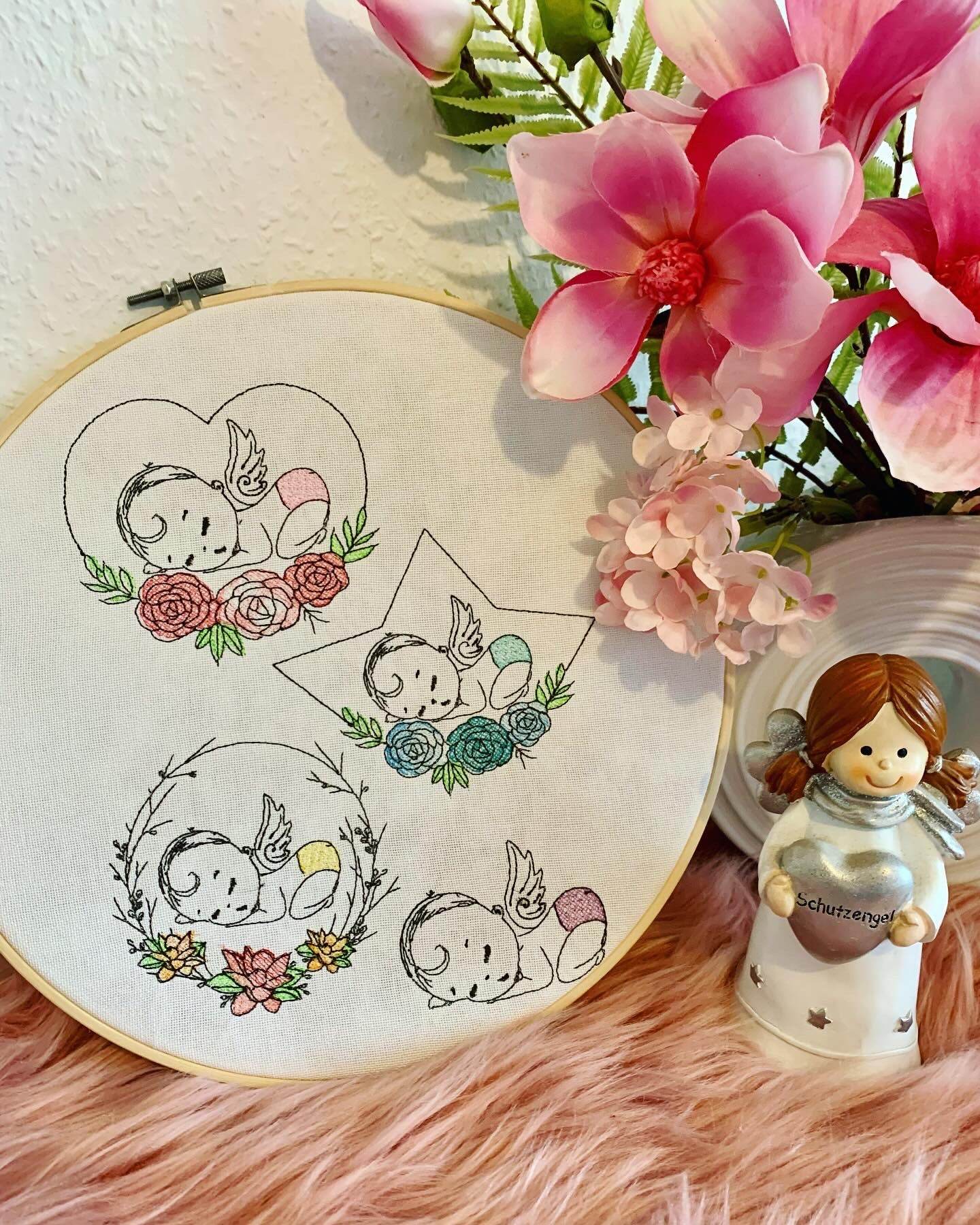 Stickdatei Sternenkind, Engel, Baby mit Flügel Set 944 - Sewando
