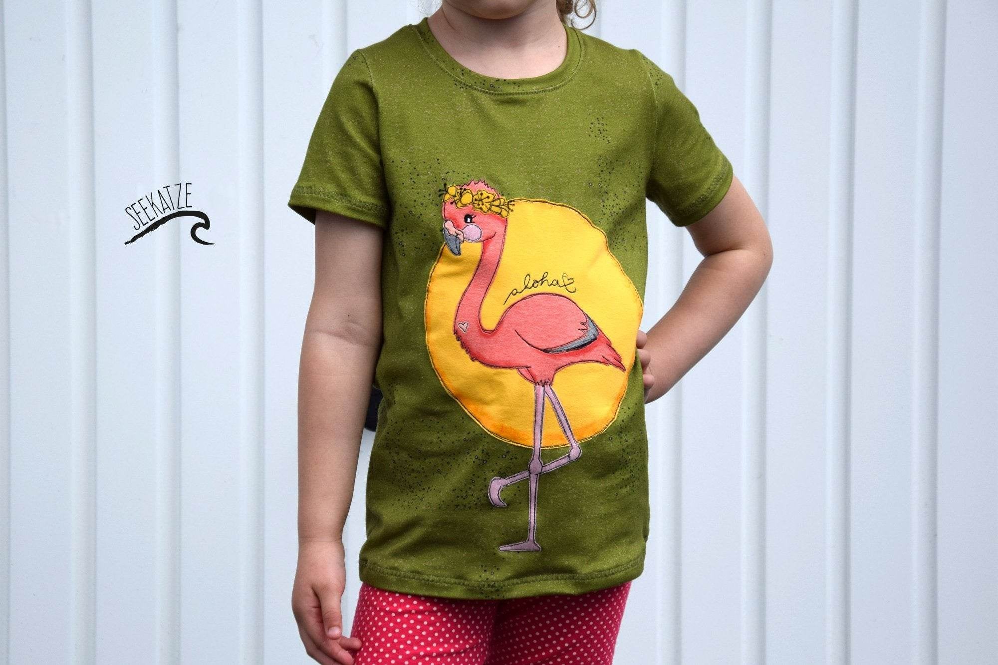 Applikationsvorlage Frieda und Fred Flamingo - Sewando