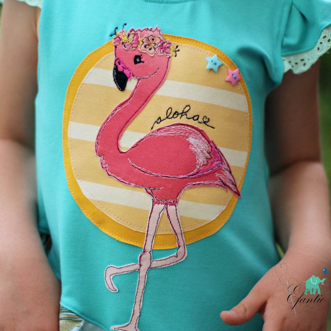 Applikationsvorlage Frieda und Fred Flamingo - Sewando