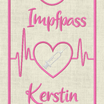 Stickdatei Impfpass Spritze mit Herz und EKG Set 625/h - Sewando