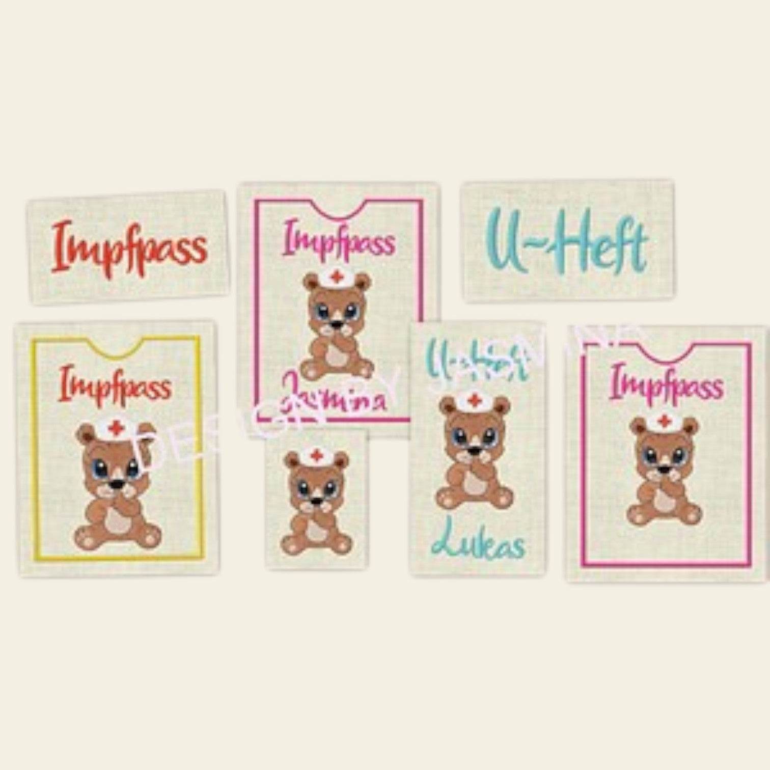 Stickdatei Teddy U-Heft Impfpass In the Hoop 625/T1 - Sewando