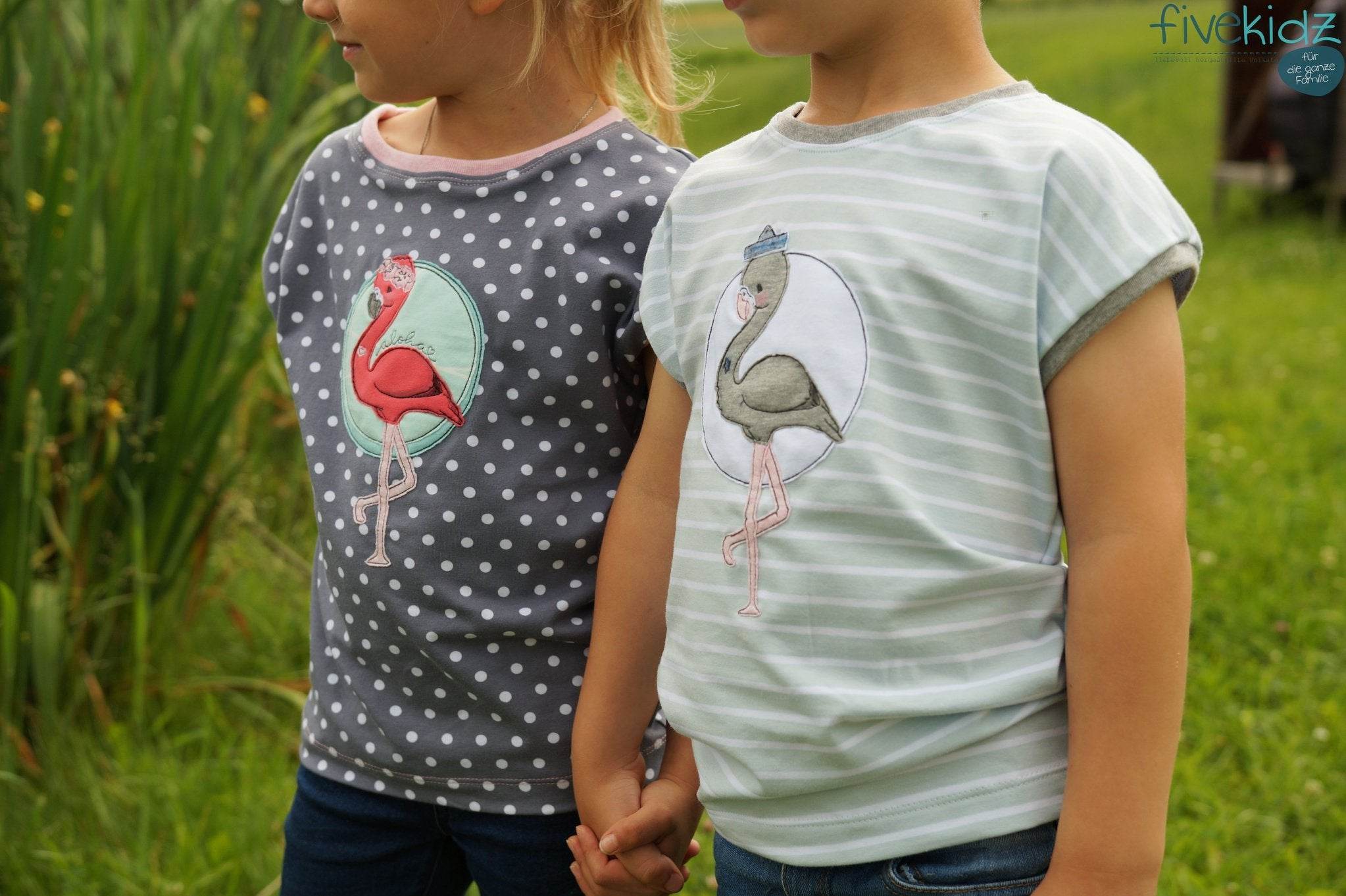 Applikationsvorlage Frieda und Fred Flamingo - Sewando