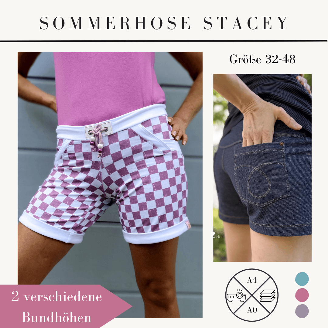 Schnittmuster Sommerhose kurze Hose Shorts Stacey für Damen Gr. 32-48 - Sewando