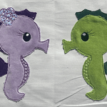 Stickdatei Doodle Seepferdchen 2 Applikation Set 739 - Sewando