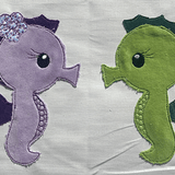 Stickdatei Doodle Seepferdchen 2 Applikation Set 739 - Sewando