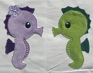 Stickdatei Doodle Seepferdchen 2 Applikation Set 739 - Sewando