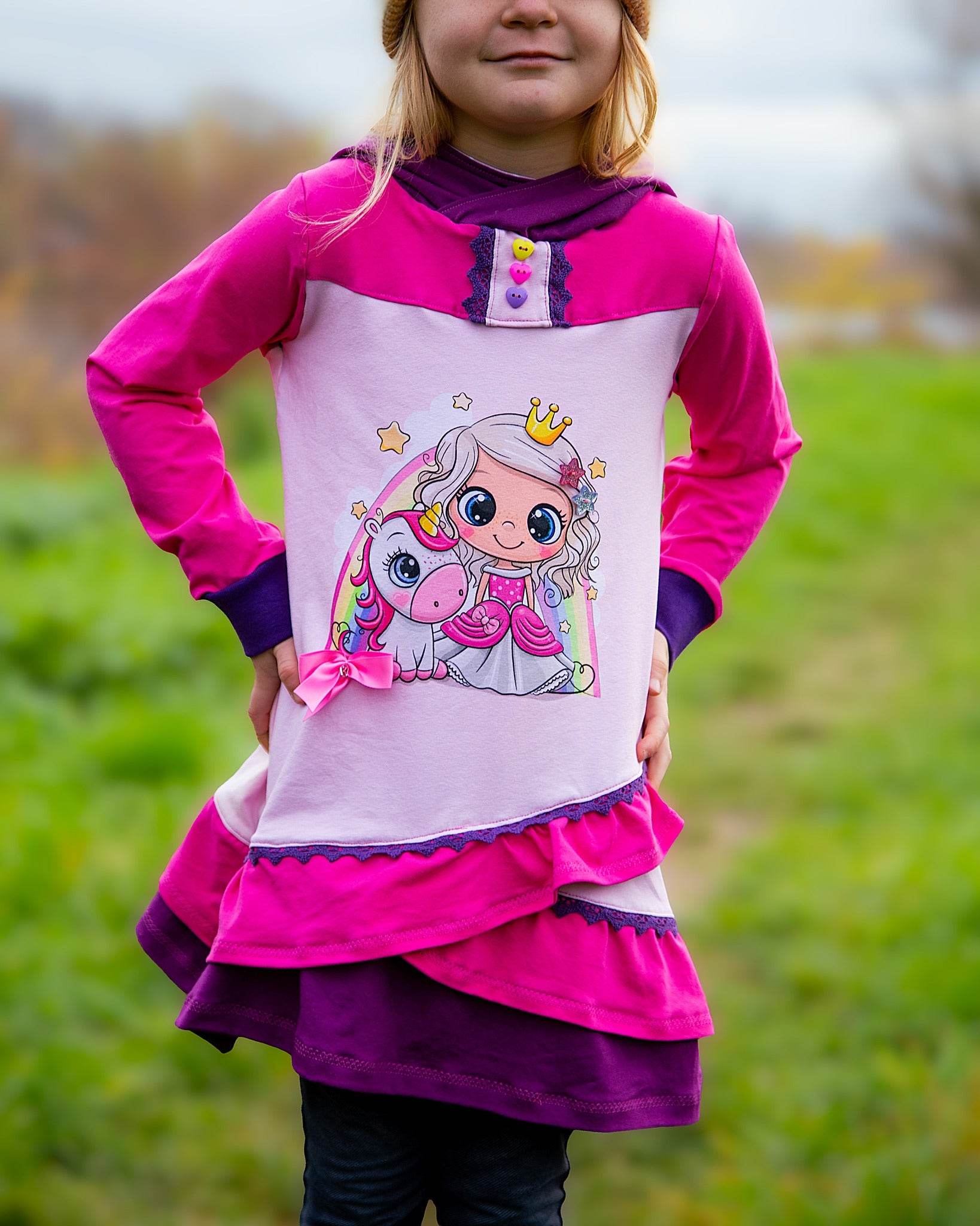 Schnittmuster Aya Pullover Kleid Gr. 80 bis 152 - Sewando