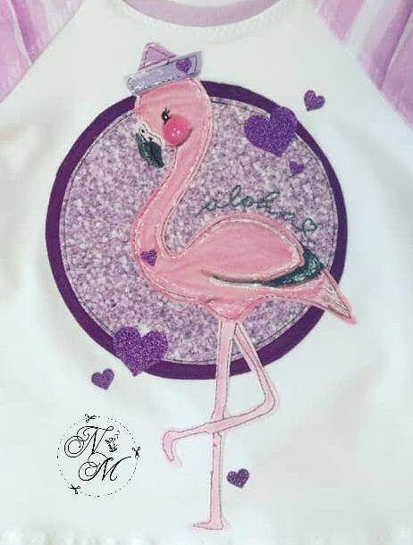 Applikationsvorlage Frieda und Fred Flamingo - Sewando