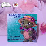 Digistamp Schildkröte Flora Sublimation, Plotterdatei, Digipaper
