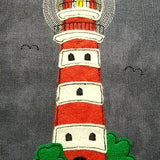 Stickdatei - Doodle-Applikation "Leuchtturm"  in 3 Größen