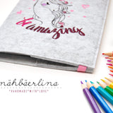Einhorn Stickdatei, fröhliches Doodle Kindermotiv für deine Stickmaschine