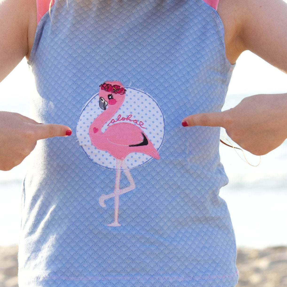 Stickdatei Frieda und Fred Flamingo - Kombipaket - Sewando