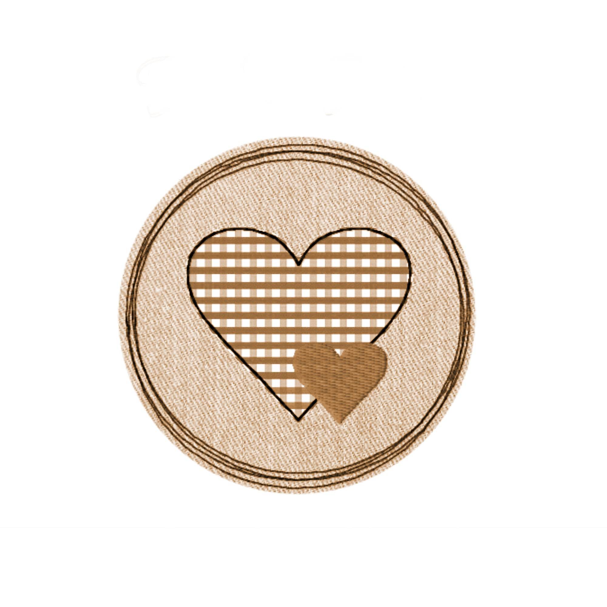 Stickdatei Doodle Button Herz - Rahmen ab 10 cm x 10 cm - Sewando