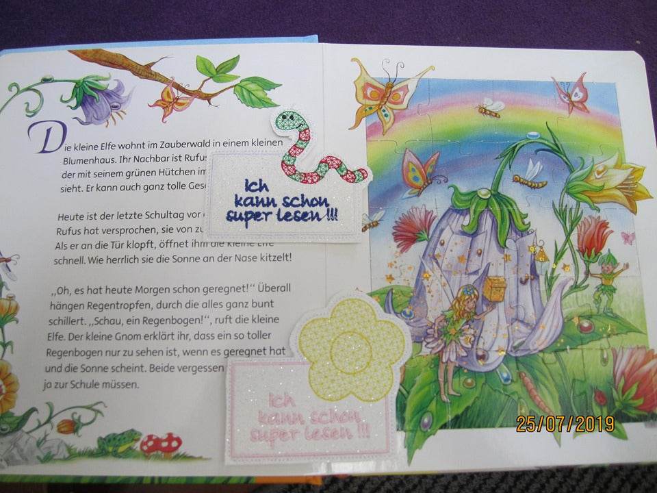 Stickdatei - Lesehilfe - Lineale mit versch. Motiven (Schulanfang, Grundschule, Einschulung) - Sewando