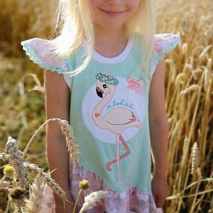 Stickdatei Frieda und Fred Flamingo - Rahmen 16x26 - Sewando
