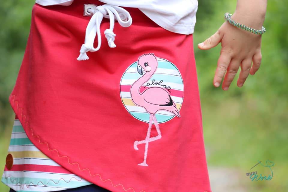 Stickdatei Frieda und Fred Flamingo - Rahmen 13x18 - Sewando