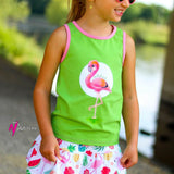 Stickdatei Frieda und Fred Flamingo - Rahmen 18x30 - Sewando