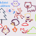 Stickdatei - Waldtiere Applikation - Sewando