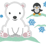 Stickdatei - Taschenmotiv + Kissen Eisbaer und Pinguin ITH - Sewando