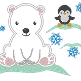 Stickdatei - Taschenmotiv + Kissen Eisbaer und Pinguin ITH - Sewando