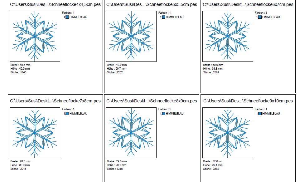 Freebie - Schneeflocken Stickdatei - Sewando