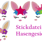 Hasen Gesichter Stickdatei - Sewando